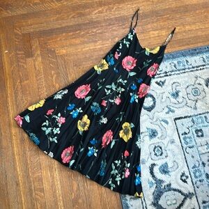 Black floral old navy skater girl dress